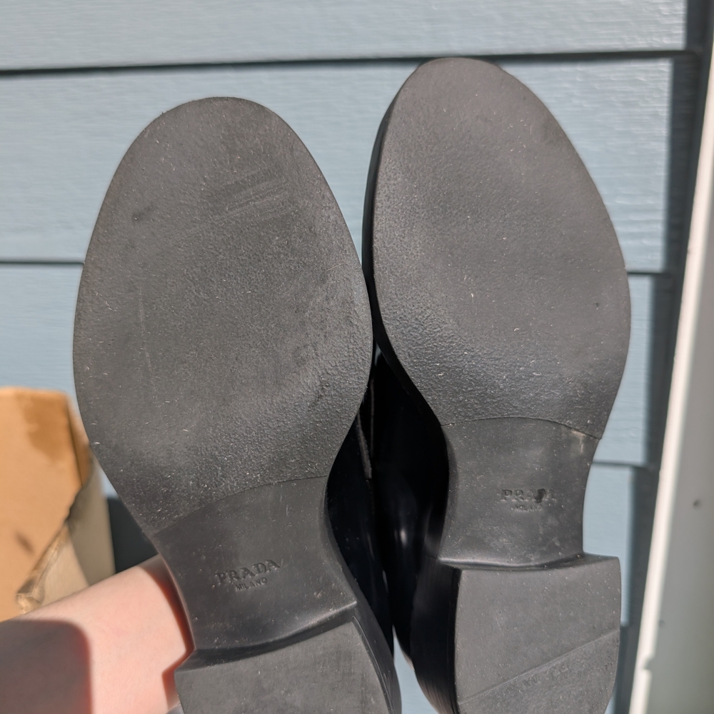 Prada Women's Glossy Black Slip-On Loafers - Picture 9 of 9